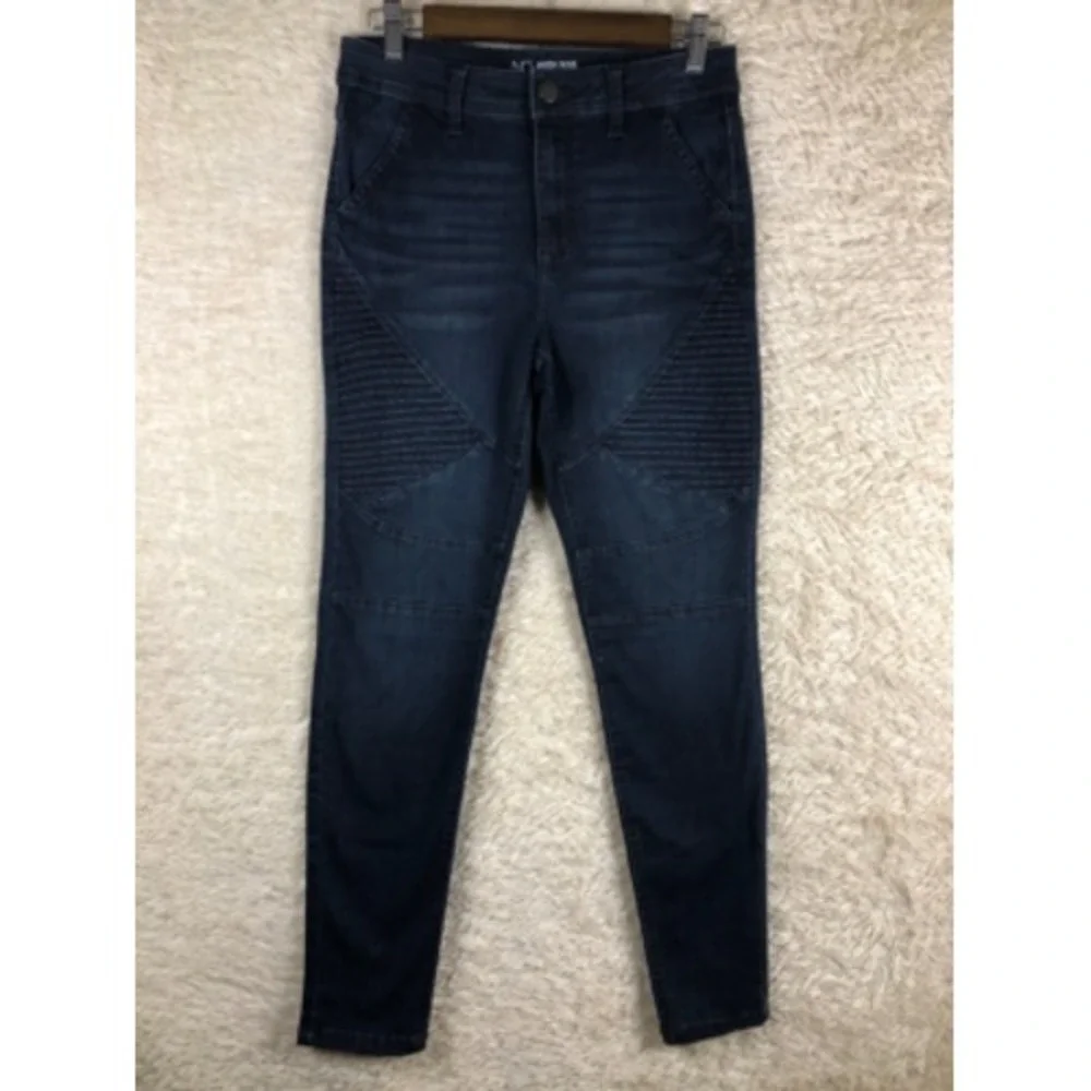 No Boundaries Womens Slim Skinny Jeans Blue High Rise Pockets Whiskered‎ Denim 9